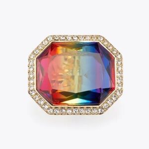 Kurt Geiger London Rainbow Xl Stone Ring Size 8